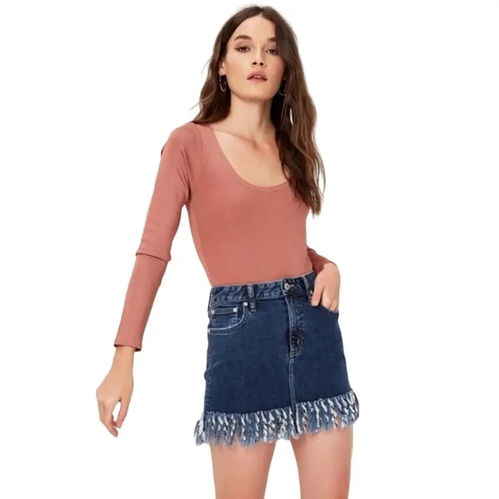 Tularosa Aubrey Mini Denim Skirt